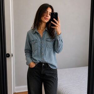 ALYA cotton denim style blouse S